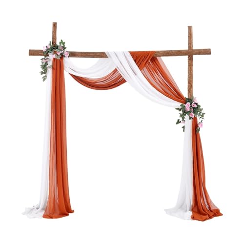 IUVYTA Hochzeitstüll Chiffon DIY Hochzeitsbogen Drapieren Sheer Crystal Hochzeitstüll Drapieren Vorhang for Hochzeitsfeier Hintergrund Dekor für Hochzeiten(2pcs-08) von IUVYTA