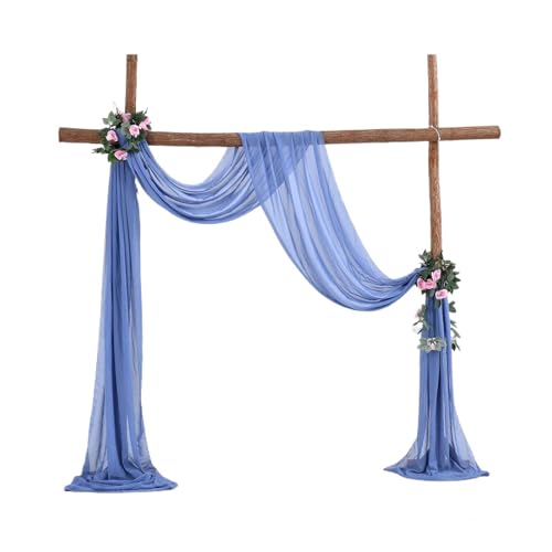 IUVYTA Hochzeitstüll Chiffon DIY Hochzeitsbogen Drapieren Sheer Crystal Hochzeitstüll Drapieren Vorhang for Hochzeitsfeier Hintergrund Dekor für Hochzeiten(Grey Blue) von IUVYTA