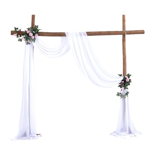 IUVYTA Hochzeitstüll Chiffon DIY Hochzeitsbogen Drapieren Sheer Crystal Hochzeitstüll Drapieren Vorhang for Hochzeitsfeier Hintergrund Dekor für Hochzeiten(White) von IUVYTA