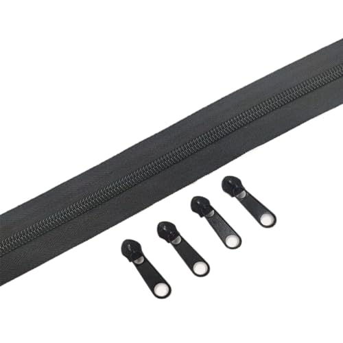 IUVYTA Nylon-Reißverschlussrollen in 1/2/3/5/10 Metern Länge mit verschiedenen Reißverschlussschiebern for Näh- und Bekleidungszubehör für Nähen(Black 322,3 Meter) von IUVYTA
