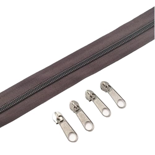 IUVYTA Nylon-Reißverschlussrollen in 1/2/3/5/10 Metern Länge mit verschiedenen Reißverschlussschiebern for Näh- und Bekleidungszubehör für Nähen(Coffee,10 Meter) von IUVYTA