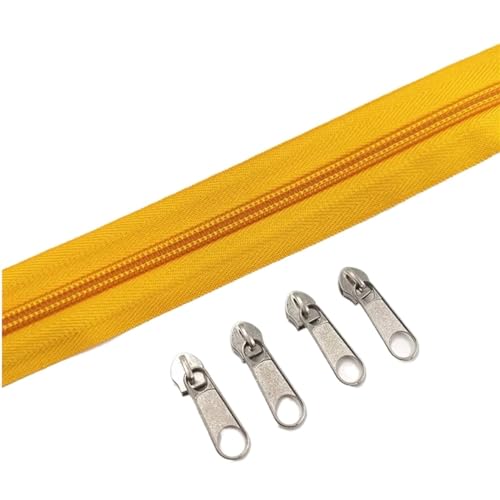 IUVYTA Nylon-Reißverschlussrollen in 1/2/3/5/10 Metern Länge mit verschiedenen Reißverschlussschiebern for Näh- und Bekleidungszubehör für Nähen(Golden,10 Meter) von IUVYTA