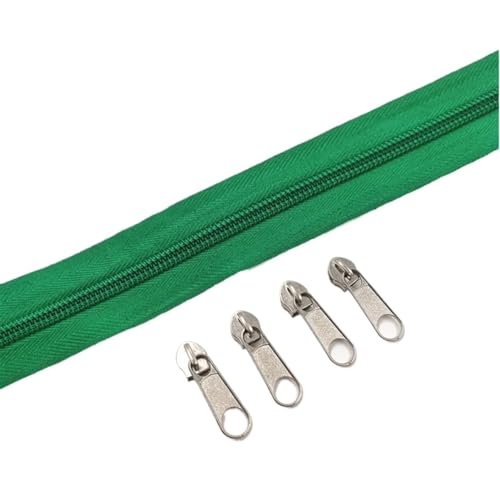IUVYTA Nylon-Reißverschlussrollen in 1/2/3/5/10 Metern Länge mit verschiedenen Reißverschlussschiebern for Näh- und Bekleidungszubehör für Nähen(Grass Green,3 Meter) von IUVYTA