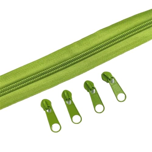 IUVYTA Nylon-Reißverschlussrollen in 1/2/3/5/10 Metern Länge mit verschiedenen Reißverschlussschiebern for Näh- und Bekleidungszubehör für Nähen(Green1,5 Meter) von IUVYTA