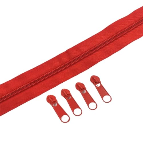 IUVYTA Nylon-Reißverschlussrollen in 1/2/3/5/10 Metern Länge mit verschiedenen Reißverschlussschiebern for Näh- und Bekleidungszubehör für Nähen(Red 162,10 Meter) von IUVYTA