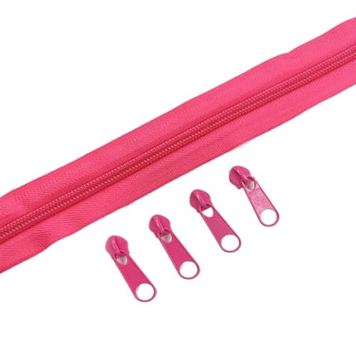 IUVYTA Nylon-Reißverschlussrollen in 1/2/3/5/10 Metern Länge mit verschiedenen Reißverschlussschiebern for Näh- und Bekleidungszubehör für Nähen(Rose red 144,5 Meter) von IUVYTA