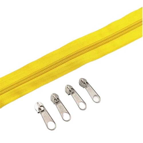 IUVYTA Nylon-Reißverschlussrollen in 1/2/3/5/10 Metern Länge mit verschiedenen Reißverschlussschiebern for Näh- und Bekleidungszubehör für Nähen(Yellow,10 Meter) von IUVYTA