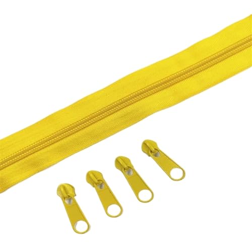 IUVYTA Nylon-Reißverschlussrollen in 1/2/3/5/10 Metern Länge mit verschiedenen Reißverschlussschiebern for Näh- und Bekleidungszubehör für Nähen(Yellow 110,1 Meter) von IUVYTA