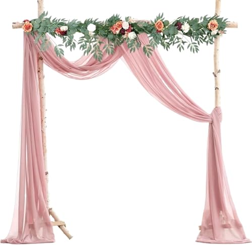 IUVYTA Rosa Chiffon-Hochzeitsbogen-Drapierungsstoff 300 * 75CM durchsichtiger Hintergrundvorhang for Hochzeitszeremonie-Party-Decken-Heimdekor für Hochzeiten(Pink,180x30cm) von IUVYTA