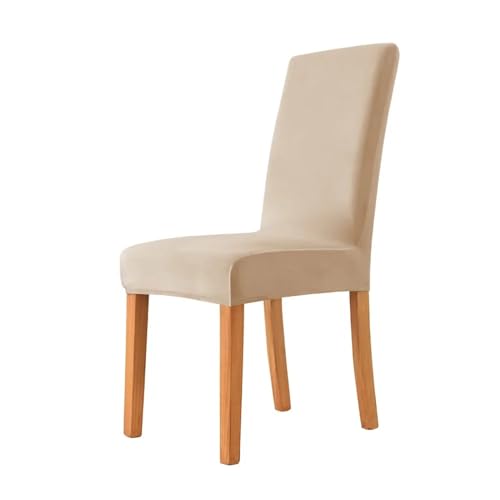 IUVYTA Samtstoff-Stuhlbezug, weich, bequem, Stretch-Sitzbezüge for Esszimmer, Hochzeit, Hotel, Bankett, Heimdekoration, Sitzbezug für Bankett(Beige Gray) von IUVYTA