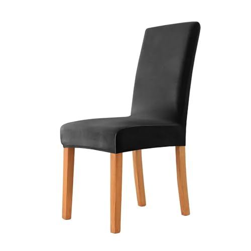 IUVYTA Samtstoff-Stuhlbezug, weich, bequem, Stretch-Sitzbezüge for Esszimmer, Hochzeit, Hotel, Bankett, Heimdekoration, Sitzbezug für Bankett(Black) von IUVYTA
