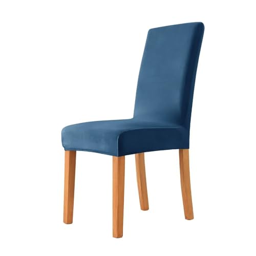 IUVYTA Samtstoff-Stuhlbezug, weich, bequem, Stretch-Sitzbezüge for Esszimmer, Hochzeit, Hotel, Bankett, Heimdekoration, Sitzbezug für Bankett(Blue 02) von IUVYTA