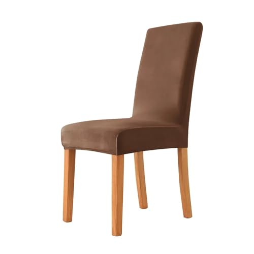 IUVYTA Samtstoff-Stuhlbezug, weich, bequem, Stretch-Sitzbezüge for Esszimmer, Hochzeit, Hotel, Bankett, Heimdekoration, Sitzbezug für Bankett(Dark Coffee) von IUVYTA