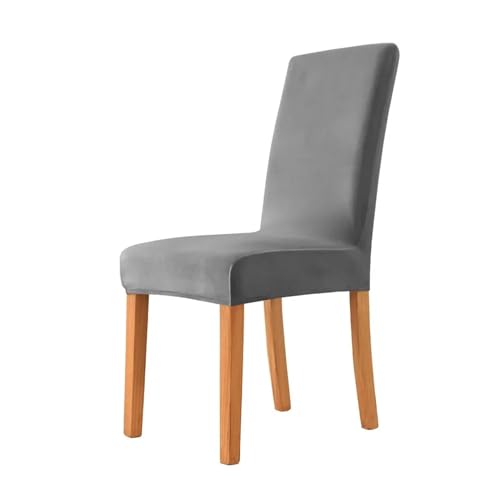 IUVYTA Samtstoff-Stuhlbezug, weich, bequem, Stretch-Sitzbezüge for Esszimmer, Hochzeit, Hotel, Bankett, Heimdekoration, Sitzbezug für Bankett(Dark Gray) von IUVYTA