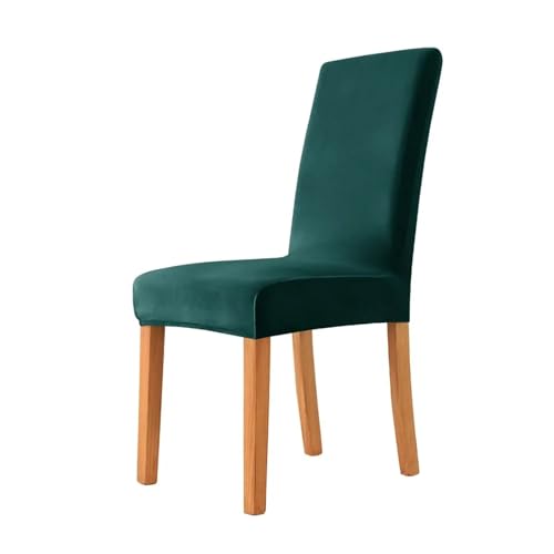 IUVYTA Samtstoff-Stuhlbezug, weich, bequem, Stretch-Sitzbezüge for Esszimmer, Hochzeit, Hotel, Bankett, Heimdekoration, Sitzbezug für Bankett(Dark Green) von IUVYTA
