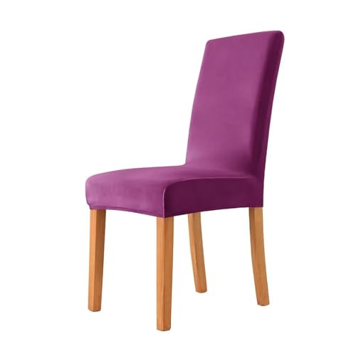 IUVYTA Samtstoff-Stuhlbezug, weich, bequem, Stretch-Sitzbezüge for Esszimmer, Hochzeit, Hotel, Bankett, Heimdekoration, Sitzbezug für Bankett(Purple) von IUVYTA