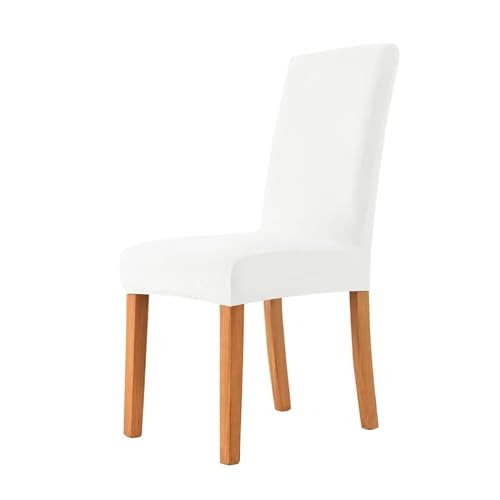 IUVYTA Samtstoff-Stuhlbezug, weich, bequem, Stretch-Sitzbezüge for Esszimmer, Hochzeit, Hotel, Bankett, Heimdekoration, Sitzbezug für Bankett(White) von IUVYTA