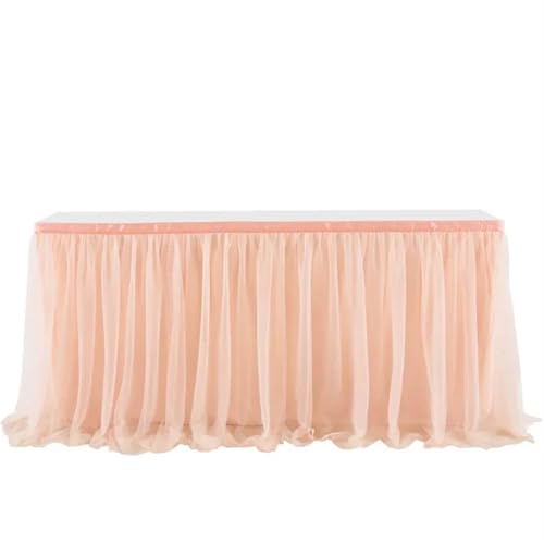 IUVYTA Tüll Tisch Rock Hochzeit Party Tutu Geschirr Tuch Geschlecht Offenbaren Geburtstag Party Hause Dekoration für Party(Rose Gold,6FT 77x183cm) von IUVYTA