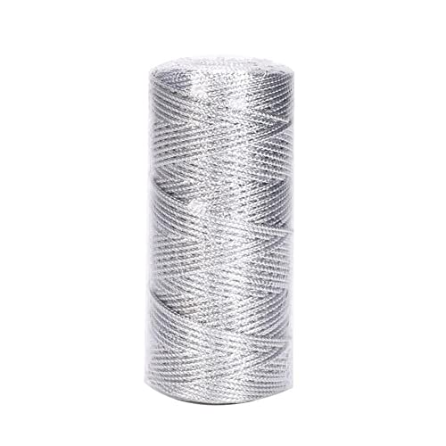 100 Mt Silber Schnur Schnur 1,5 mm Faden Twist Krawatten mit Spulenband Metallische Schnur für Schmuckkordel, DIY Bastelschnur Geschenkverpackung von IUYQY