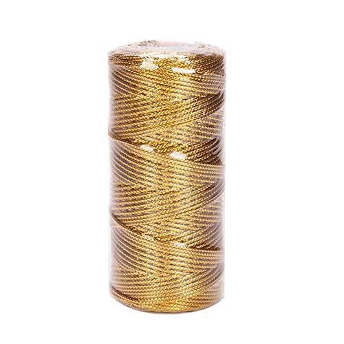 100M Goldschnur Schnur 1,5 mm Faden Twist Krawatten mit Spulenband Metallschnur für Schmuckkordel, DIY Bastelschnur Geschenkverpackung von IUYQY