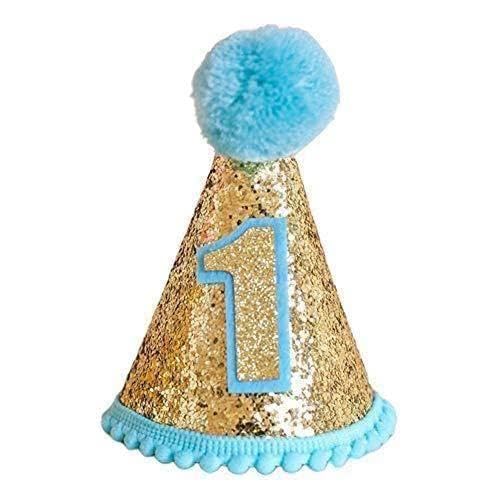 IUYQY 1pc Glitter Cloth Small Pointed Hat Mini Party Hat Boys Girls First Birthday Nautical Hat Felt Birthday Hat Party von IUYQY