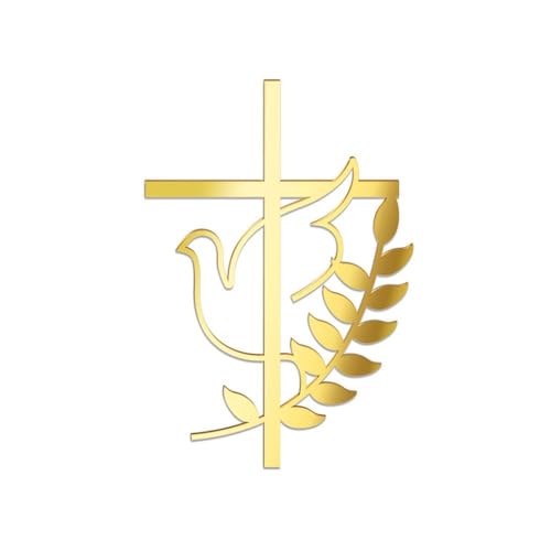 Kreuz-Kuchenaufsatz mit Taube, Acryl, religiöser Tortenaufsatz, Taube und Kreuz, Acryl, Taufe, Taufe von IUYQY