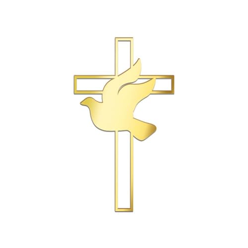 Kreuz-Kuchenaufsatz mit Taube, Acryl, religiöser Tortenaufsatz, Taube und Kreuz, Acryl-Topper, Taufkuchen von IUYQY