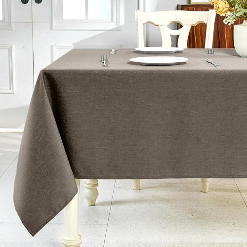 IVAPUPU Strukturierte Leinen-Tischdecke für rechteckige Tische, Mokka-Tischdecken, rechteckig, wasserdicht, knitterfrei, abwischbar, Esstischabdeckung für Frühling, Hochzeit, Geburtstag IVAPUPU Strukturierte Leinen-Tischdecke für rechteckige Tische, Mokka-Tischdecken, rechteckig, wasserdicht, knitterfrei, abwischbar, Esstischabdeckung für Frühling, Hochzeit, Geburtstag von IVAPUPU