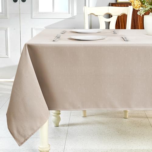 IVAPUPU Strukturierte Leinentischdecke für rechteckige Tische, Khaki, rechteckig, wasserdicht, knitterfrei, abwischbar, Esstischabdeckung für Frühling, Hochzeit, Geburtstag, Küchendekoration, 152,4 x IVAPUPU Strukturierte Leinentischdecke für rechteckige Tische, Khaki, rechteckig, wasserdicht, knitterfrei, abwischbar, Esstischabdeckung für Frühling, Hochzeit, Geburtstag, Küchendekoration, 152,4 x von IVAPUPU
