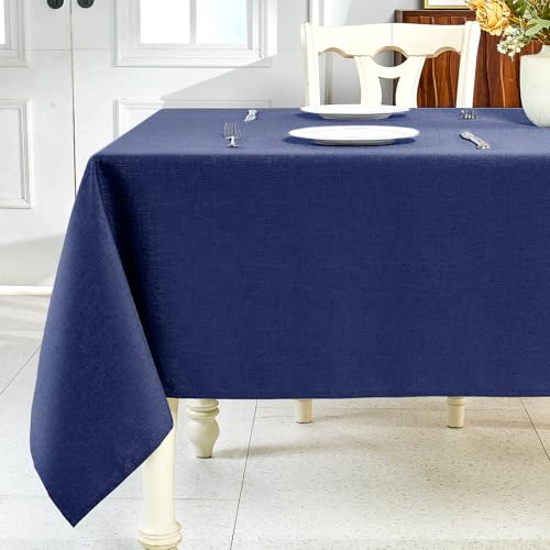 IVAPUPU Strukturierte Leinentischdecke für rechteckige Tische, marineblau, rechteckig, wasserdicht, knitterfrei, abwischbar, Esstischabdeckung für Frühling, Hochzeit, Geburtstag, Küchendekoration IVAPUPU Strukturierte Leinentischdecke für rechteckige Tische, marineblau, rechteckig, wasserdicht, knitterfrei, abwischbar, Esstischabdeckung für Frühling, Hochzeit, Geburtstag, Küchendekoration von IVAPUPU