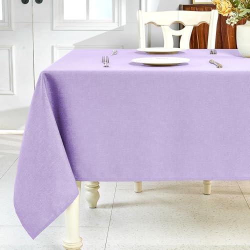 IVAPUPU Strukturierte Leinentischdecke für rechteckige Tische, violett, rechteckig, wasserdicht, knitterfrei, abwischbar, Esstischabdeckung für Frühling, Hochzeit, Geburtstag, Küchendekoration, 152,4 IVAPUPU Strukturierte Leinentischdecke für rechteckige Tische, violett, rechteckig, wasserdicht, knitterfrei, abwischbar, Esstischabdeckung für Frühling, Hochzeit, Geburtstag, Küchendekoration, 152,4 von IVAPUPU
