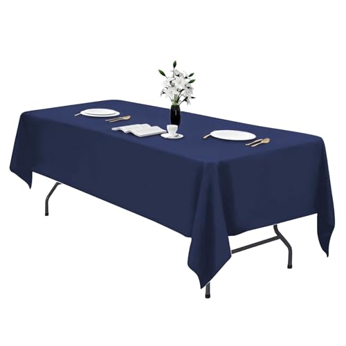 IVAPUPU Tischdecke, rechteckig, 182 x 250 cm, Marineblau, wasserdicht, waschbar, knitterfrei, Tischdecken für 180 cm große Tische, Hochzeit, Cocktail, Weihnachten, Party, 1 Stück von IVAPUPU