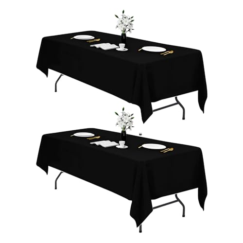 IVAPUPU Tischdecke, rechteckig, wasserdicht, waschbar, knitterfrei, für 180 x 213 cm, Schwarz, 2 Stück IVAPUPU Tischdecke, rechteckig, wasserdicht, waschbar, knitterfrei, für 180 x 213 cm, Schwarz, 2 Stück von IVAPUPU
