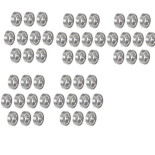 IVEKYKIBC 50 Stück Lager 2x5x2,5mm MR52ZZ MR62ZZ MR63ZZ MR72ZZ MR73ZZ MR74ZZ 4x7x2,5mm Rillenkugellager doppelt geschirmt ABEC-3 Lager(Mr52zz 2mmx5mmx2.5mm) von IVEKYKIBC