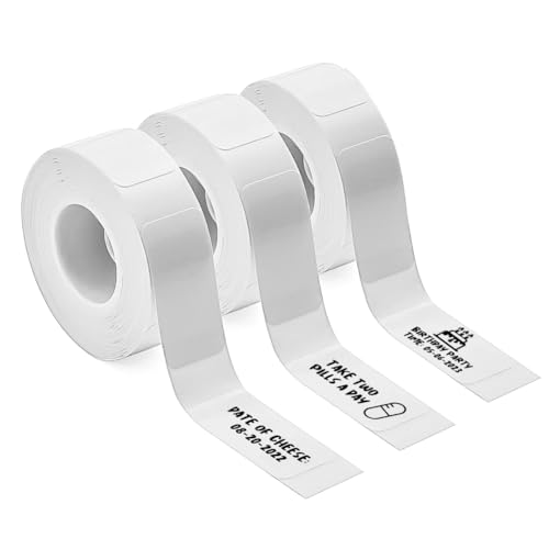 Etikettendrucker-Band, 3 Rollen angepasstes Etikettendruckpapier, 12x40mm (0.47 "x1.57"), Standard laminiertes Büro-Etikettenband Ersatz, Thermo-Etikettenband für Home Office, 160 Etiketten/Rolle von IVEOPPE