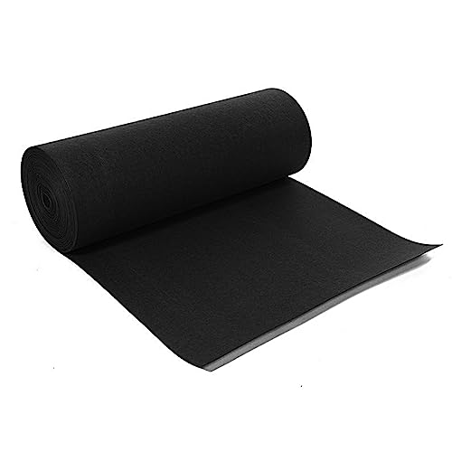 Filz Filzstoff 30cm x 250cm x 3mm, Bastelfilz, Dekorationsfilz, Weicher Filz, für Filzmatte Untersetzer Dekofilz Taschenfilz zum Nähen und DIY Basteln (Schwarz) von IVEOPPE