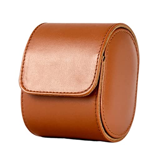 IWENZHKPA Uhrenbox Herren Schmuckschatulle Aus PU-Leder, Uhrenbox, Braun, Uhren-Aufbewahrungsbox Mit Einzeluhrenposition Uhren Aufbewahrungsbox(7.5 * 9.5 * 7cm) von IWENZHKPA