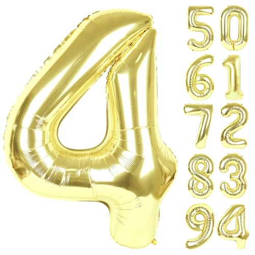 Champagner Gold 4 Luftballon Zahlenballons 40 Zoll 4 Geburtstag Dekorationen für Mädchen Vier Große Zahlen für Party Dekor Zahl 4 Ballon Champagner Gold 4 Luftballon Zahlenballons 40 Zoll 4 Geburtstag Dekorationen für Mädchen Vier Große Zahlen für Party Dekor Zahl 4 Ballon von IWERP