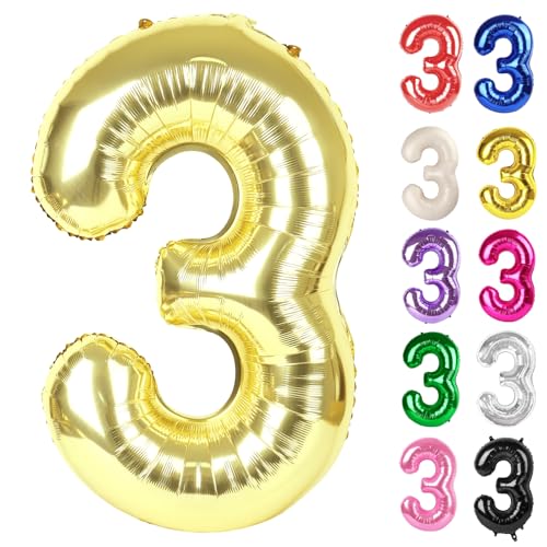 Champagner Gold Ballon Zahl 3 101.6 cm Weiß Gold 3 Ballon Zahl 3 Geburtstag Dekorationen Hellgold Partyzubehör für Jungen Mädchen Champagner Gold Ballon Zahl 3 101.6 cm Weiß Gold 3 Ballon Zahl 3 Geburtstag Dekorationen Hellgold Partyzubehör für Jungen Mädchen von IWERP