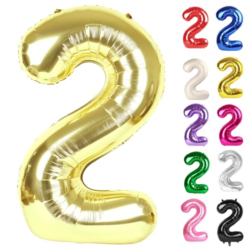 Champagner Gold Zahl 2 Ballon 40 Zoll, Weiß Gold 2 Ballon Zahl, 2 Geburtstag Dekorationen für Baby Mädchen Jungen Kleinkinder Champagner Gold Zahl 2 Ballon 40 Zoll, Weiß Gold 2 Ballon Zahl, 2 Geburtstag Dekorationen für Baby Mädchen Jungen Kleinkinder von IWERP