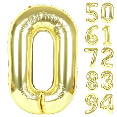 Champagner Gold Zahlenballon 40 Zoll, 0 Zahlenballons, 10 20 30 40 50 Zahlen Ballon Geburtstagsdekorationen, Partyzubehör für Frauen Champagner Gold Zahlenballon 40 Zoll, 0 Zahlenballons, 10 20 30 40 50 Zahlen Ballon Geburtstagsdekorationen, Partyzubehör für Frauen von IWERP