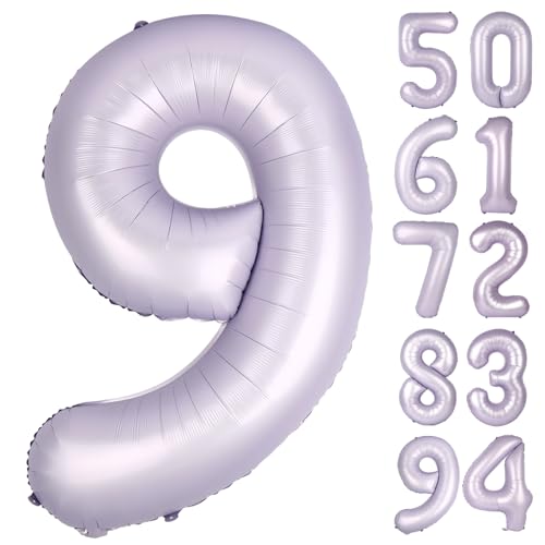 Luftballon 9, Zahlenballons, 101,6 cm, 9. Riesen-Geburtstagsdekoration für Mädchen, Party-Dekoration, Nummer 9, Lila Luftballon 9, Zahlenballons, 101,6 cm, 9. Riesen-Geburtstagsdekoration für Mädchen, Party-Dekoration, Nummer 9, Lila von IWERP