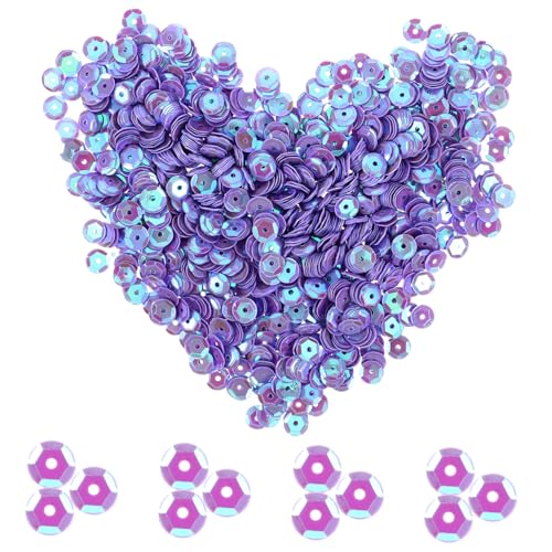 IWOWHERO 1 Farbplattierte Pailletten Pailletten-bastelarbeiten Strasssteine Farbig Stickerei Schillernder Glitzer Basteln Sie Dekorative Pailletten Hotfix Handwerk Pailletten Acryl Violet von IWOWHERO