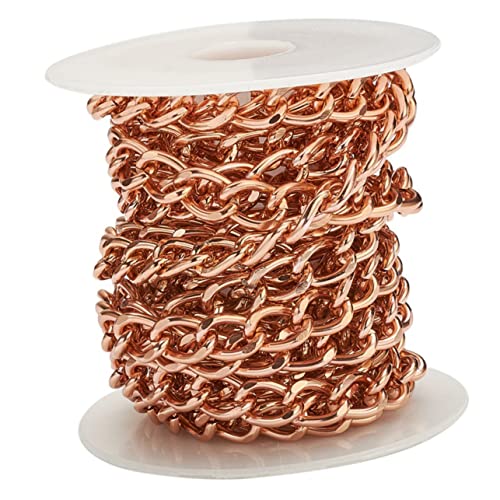 IWOWHERO 1 Rolle Anhänger Kette Selber Machen Kette Zur Schmuckherstellung Groß Kleine Kette Anhänger Für Die Schmuckherstellung Handytasche Zum Umhängen Handwerk Kette Aluminium Rose Gold von IWOWHERO