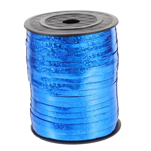 IWOWHERO 1 Rolle Ballon-Luftschlangen Bänder für Handwerk mehrfarbig goldenes Geschenkband großes Band hochzeitsdeko wedding decoration Blumenwickband basteln DIY bänder Plastik Blue von IWOWHERO