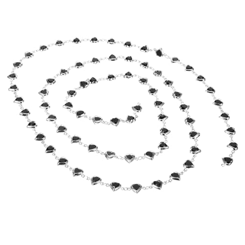 IWOWHERO 1 Rolle Schwarze Zirkon Halskette Schmuck Ketten Silberkette Herstellung Halskette machen Vorräte Kette selber machen Kette für Halskette Metall von IWOWHERO
