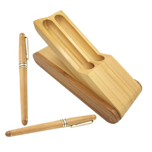IWOWHERO 1 Satz Nanzhu Doppelstift Praktischer Signierstift Business Geschenkstift Füllfederhalter Für Künstler Kalligraphie-füllfederhalter Tintenstift Tragbare Signierstifte Brown Bambus von IWOWHERO
