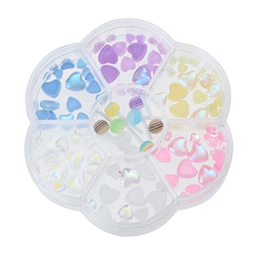 IWOWHERO 1 Schachtel Herzförmiges Nageldekor Nageldekorationen für Nagelkunst Herzdekoration Reize Herz Edelsteine nail decoration nail charms Maniküre DIY nagel DIY zubehör Harz von IWOWHERO