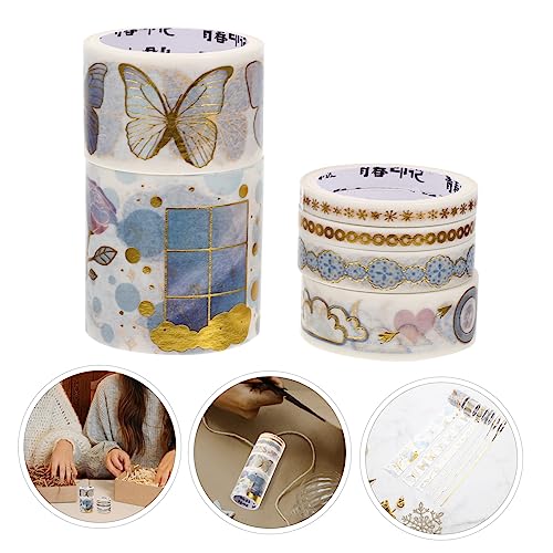 IWOWHERO 1 Schachtel Washi Tape Dekoratives Klebeband mit Goldfolie für DIY Scrapbooking und Handwerk mit Charmanten Mustern und Bunten Designs für Notizbücher und Kreative Projekte IWOWHERO 1 Schachtel Washi Tape Dekoratives Klebeband mit Goldfolie für DIY Scrapbooking und Handwerk mit Charmanten Mustern und Bunten Designs für Notizbücher und Kreative Projekte von IWOWHERO