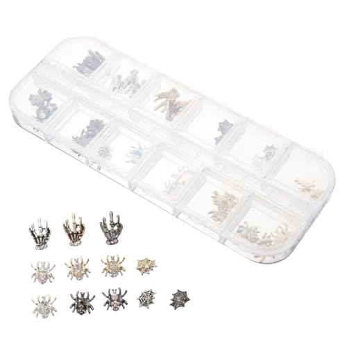 IWOWHERO 1 Schachtel halloween atmosphäre halloween nail art false nails Spinnen Nageldekoration Halloween -Dekorationen für Charme Gothic-Nagelanhänger Halloween-Nageldekoration Legierung von IWOWHERO